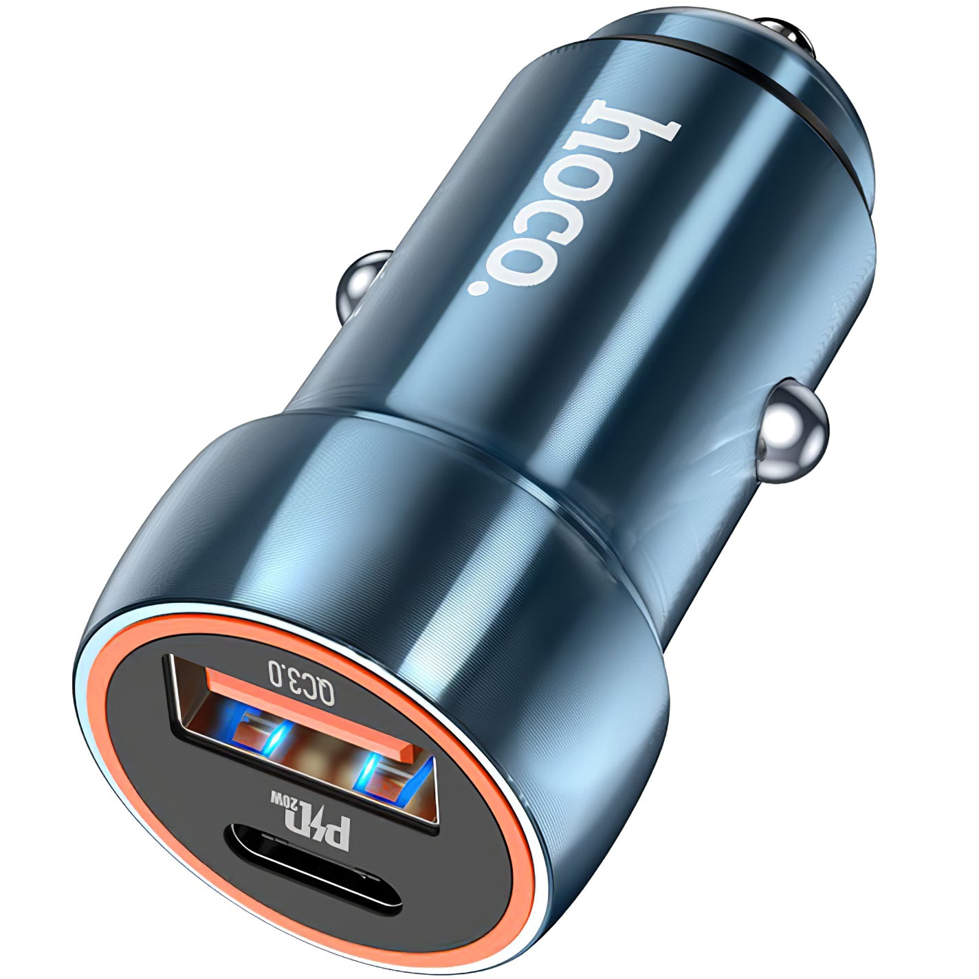 Bil laddare HOCO Z46A, 20W, 3A, 1 x USB-A - 1 x USB-C, Blå