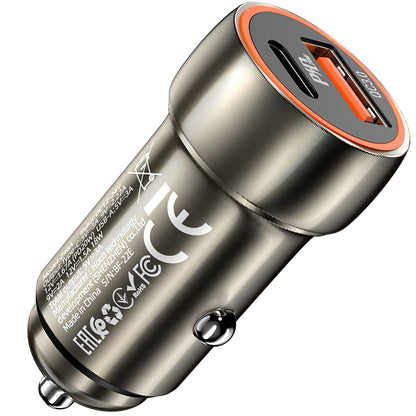 Billaddare HOCO Z46A, 20W, 3A, 1 x USB-A - 1 x USB-C, Grå 