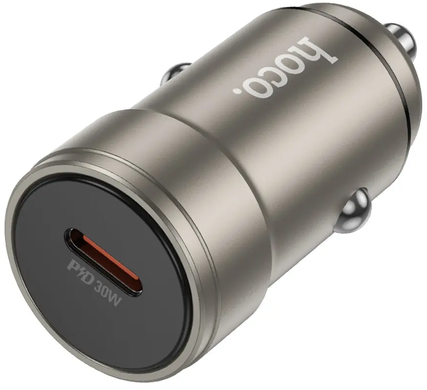Biladapter HOCO Z57, 30W, 3A, 1 x USB-C, Grå