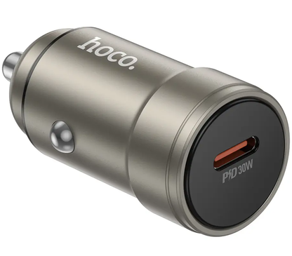 Biladapter HOCO Z57, 30W, 3A, 1 x USB-C, Grå