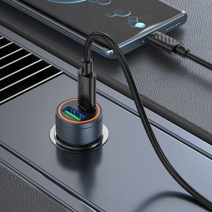 Bil laddare HOCO Z57A, 30W, 3A, 1 x USB-A - 1 x USB-C, Grå