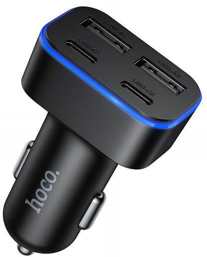 Bil laddare HOCO Z63, 42W, 3A, 2 x USB-A - 2 x USB-C, Svart