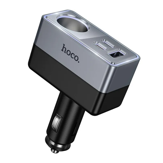 Bil-laddare HOCO Z65A, 165W, 3A, 1 x Tändaruttag - 1 x USB-A - 2 x USB-C, Svart