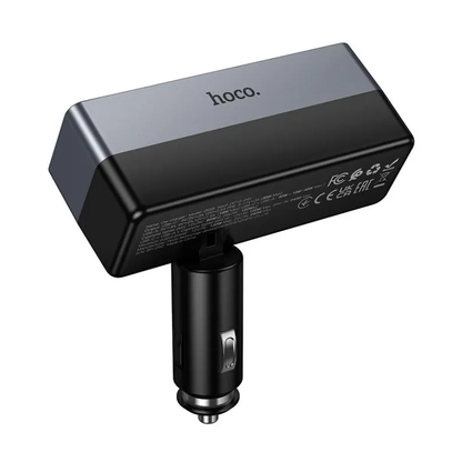 Biladapter HOCO Z65B, 240W, 1 x USB-A - 1 x USB-C - 2 x Tändaruttag, Svart