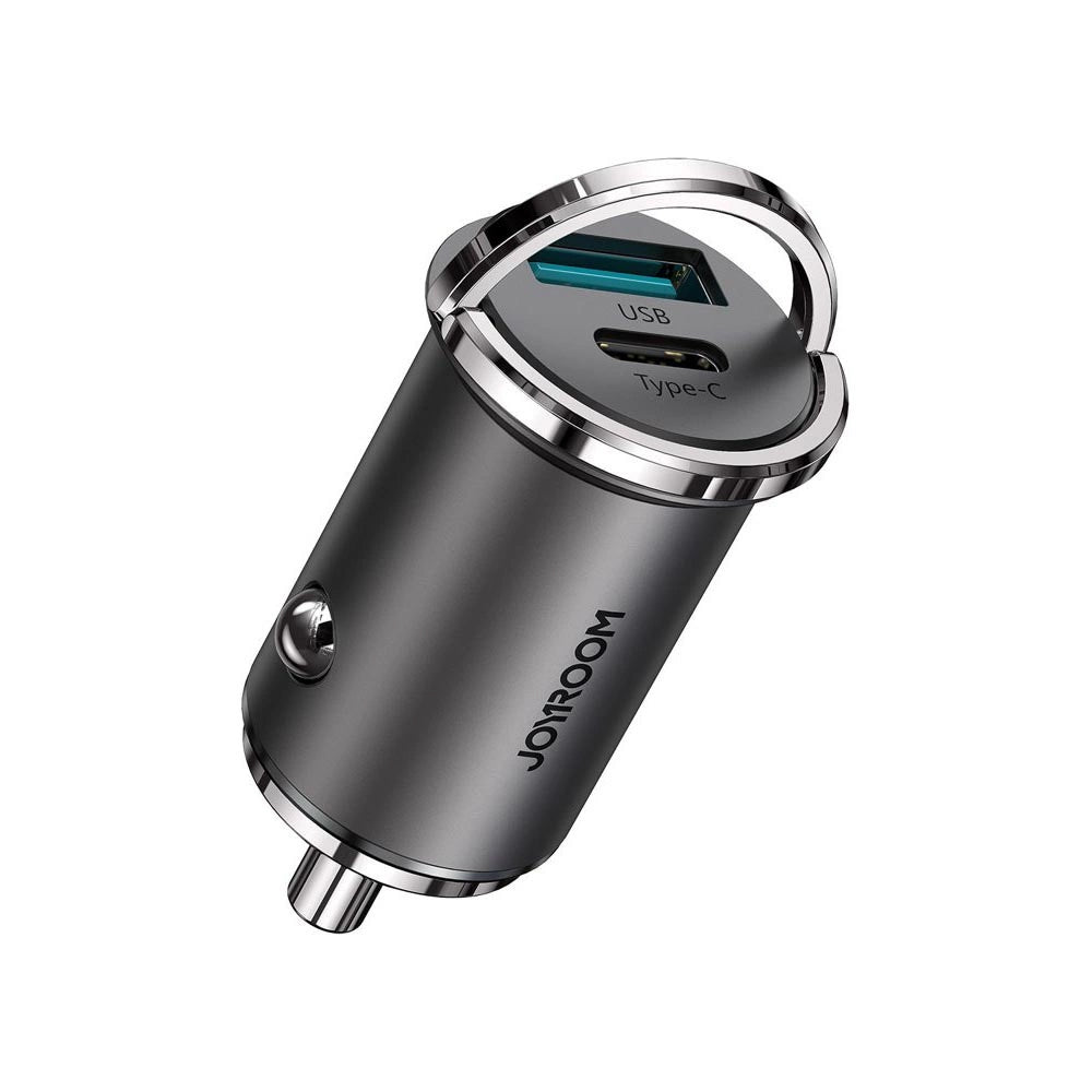 Bil laddare Joyroom C-A35, 45W, 5A, 1 x USB-A - 1 x USB-C, Grå