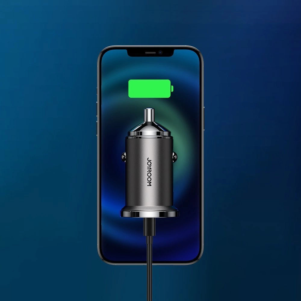 Bil laddare Joyroom C-A35, 45W, 5A, 1 x USB-A - 1 x USB-C, Grå