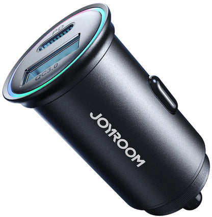 Bil laddare Joyroom JR-CCN04, 60W, 3A, 1 x USB-A - 1 x USB-C, Svart