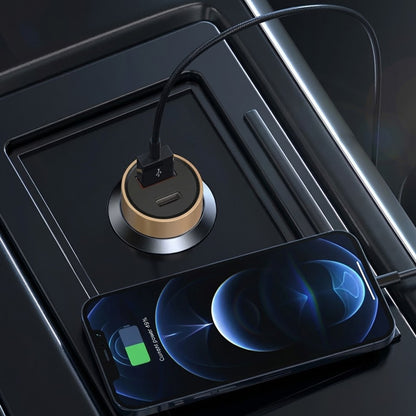 Lito IN-C04 Bil laddare, 52W, 3A, 1 x USB-A - 1 x USB-C, Svart