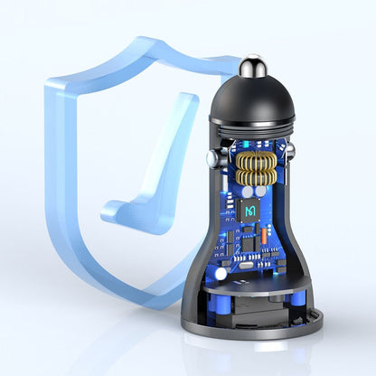 Bil laddare McDodo CC-5670 Display, 95W, 5A, 1 x USB-A - 1 x USB-C, Svart