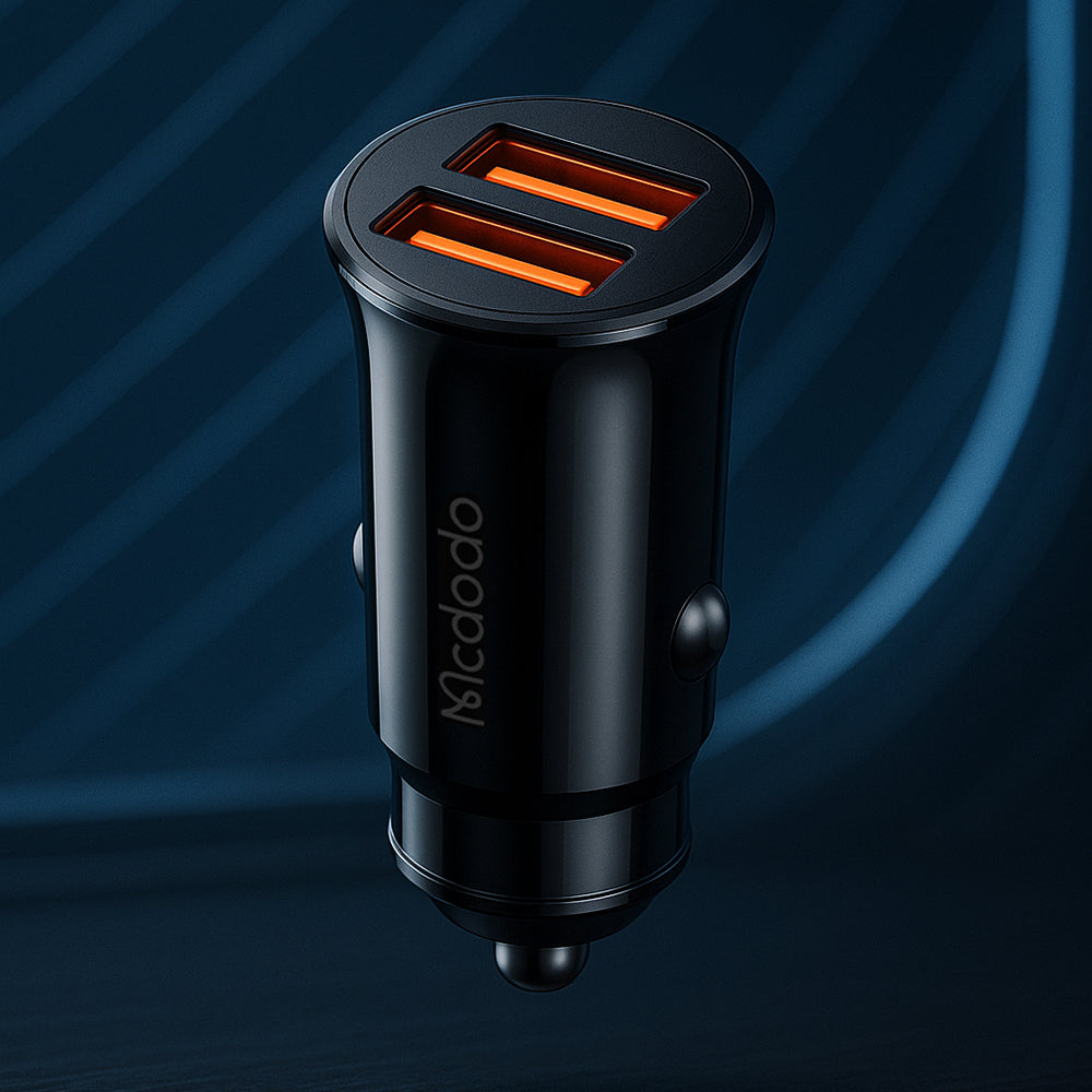 Bil laddare McDodo CC-6602, 12W, 2.4A, 2 x USB-A, Svart