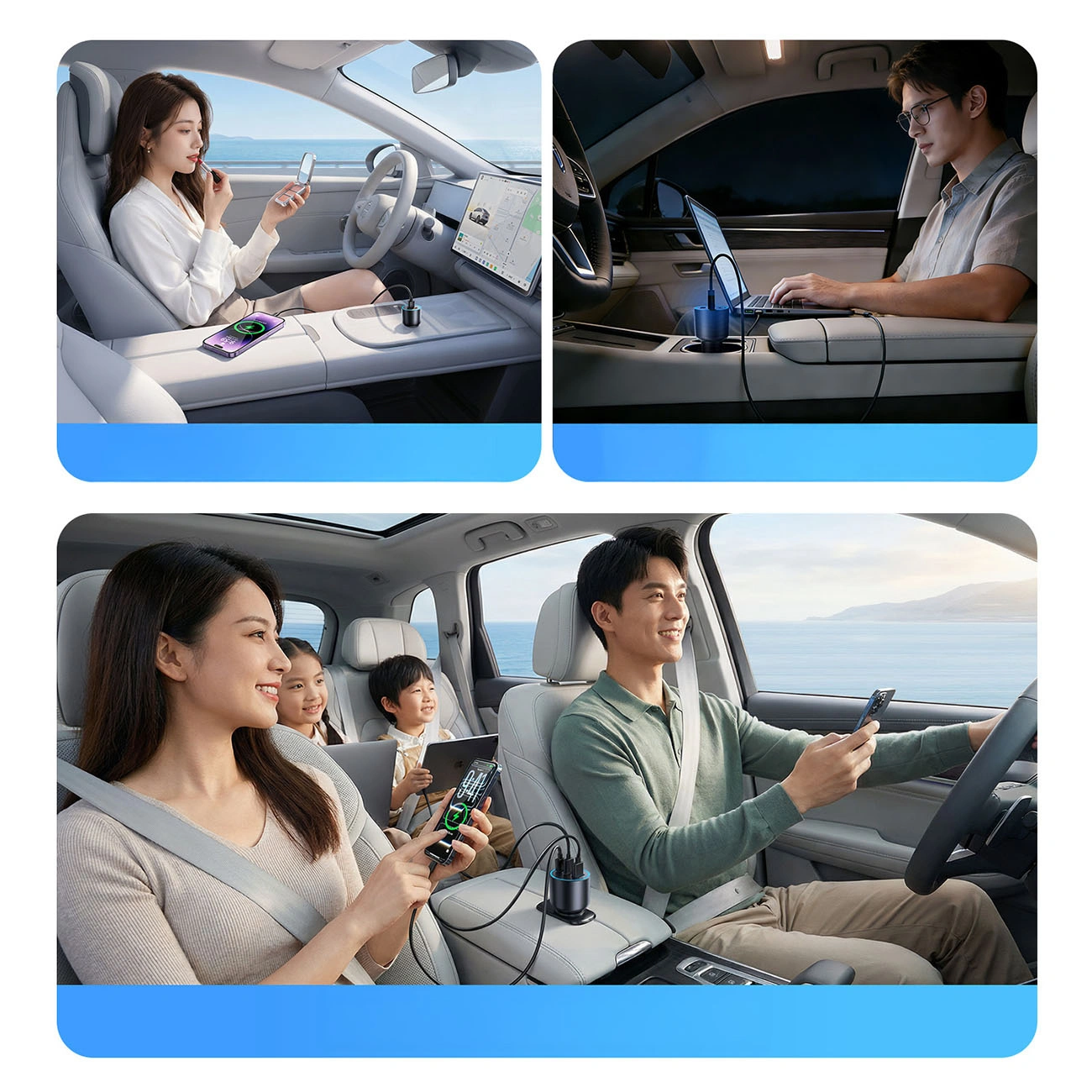Orico HyperDrive Billaddare, 165W, 5A, 1 x USB-A - 2 x USB-C, Svart