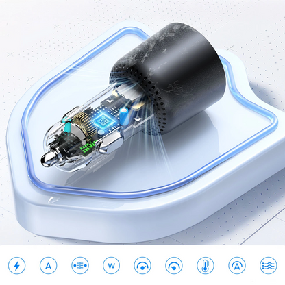 Orico HyperDrive Billaddare, 165W, 5A, 1 x USB-A - 2 x USB-C, Svart