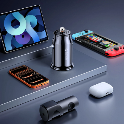 Orico PowerMini Billaddare, 30W, 3A, 1 x USB-A - 1 x USB-C, Svart