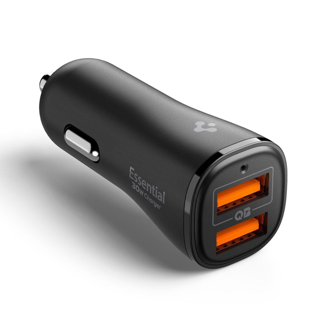 Bil laddare Spigen EV302 Essential, 30W, 3A, 2 x USB-A, Svart