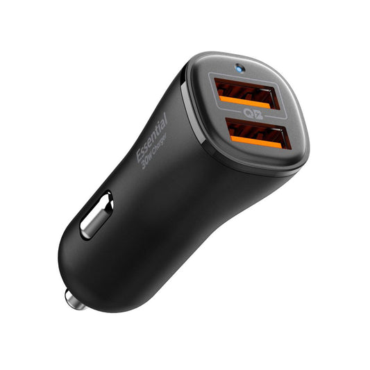 Bil laddare Spigen EV302 Essential, 30W, 3A, 2 x USB-A, Svart