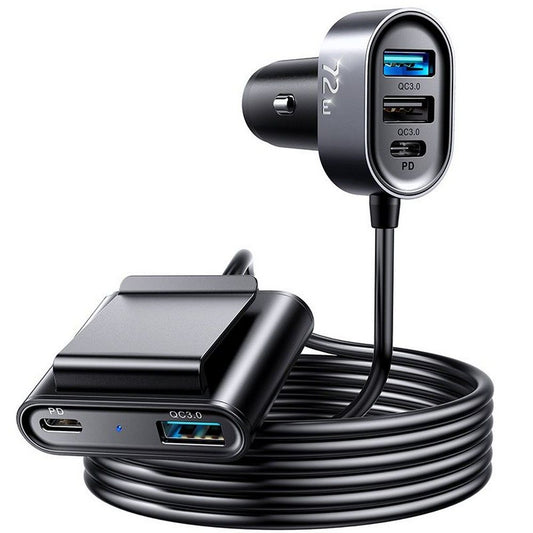 Bil laddare Joyroom JR-CL05, 72W, 3A, 2 x USB-C - 3 x USB-A, Svart