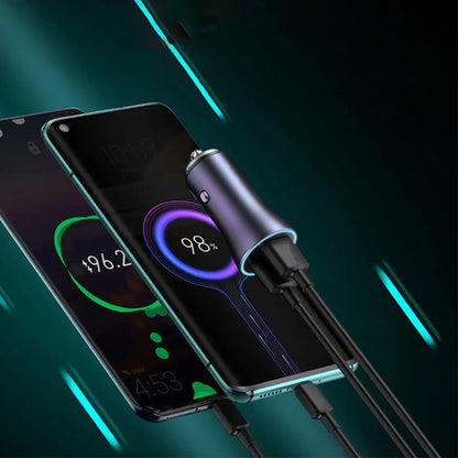 Bil laddare Techsuit C3 RescueVolt, 48W, 3A, 1 x USB-A - 1 x USB-C, Grå