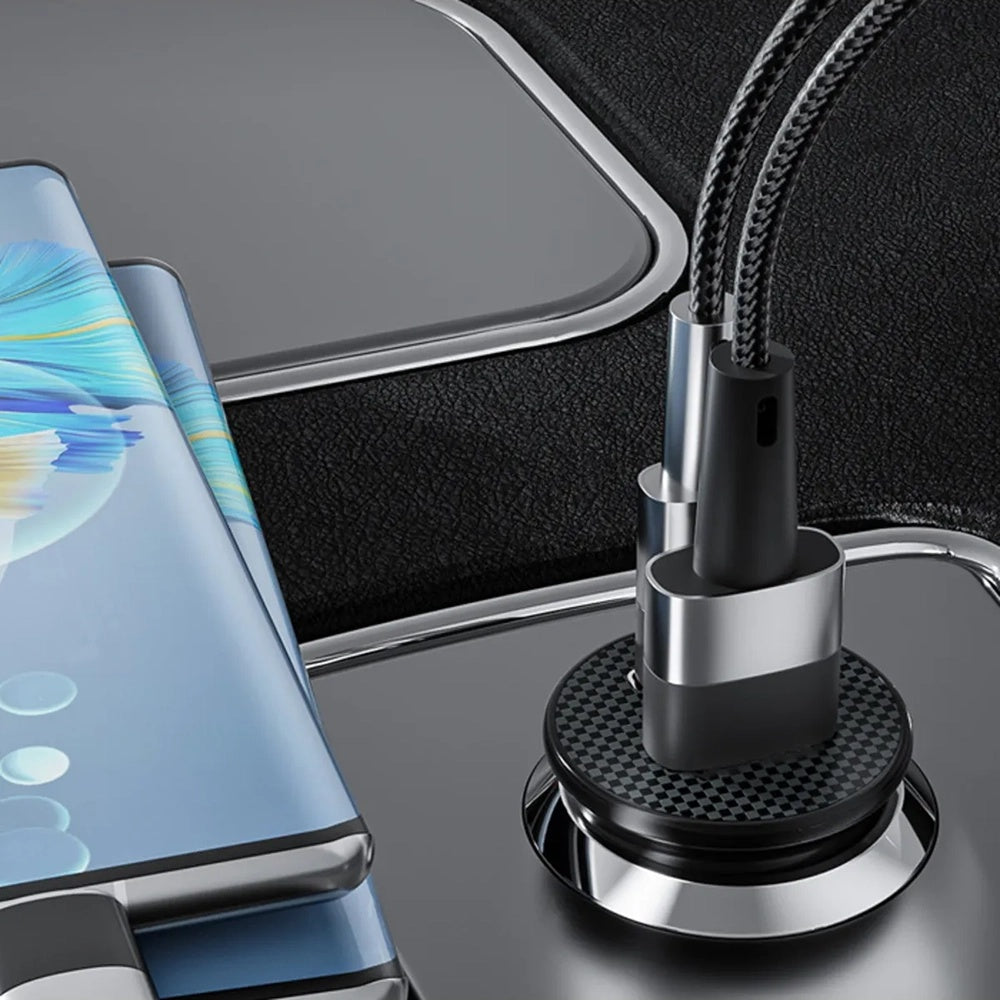 Bil laddare Techsuit C4 MiniFuseX, 20W, 3A, 1 x USB-A - 1 x USB-C, Svart