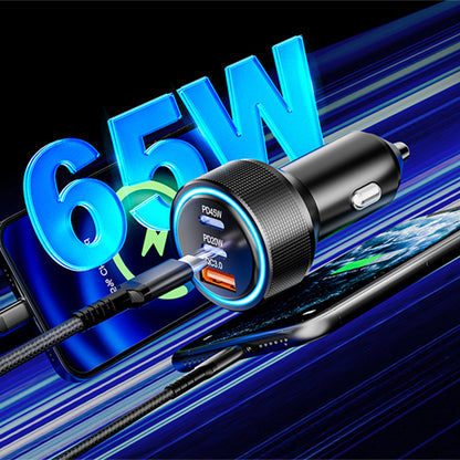 Bil laddare Techsuit C6 DriveBoost, 60W, 3A, 1 x USB-A - 2 x USB-C, Silver