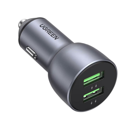 Billaddare UGREEN CD213, 36W, 3A, 2 x USB-A, Grå 