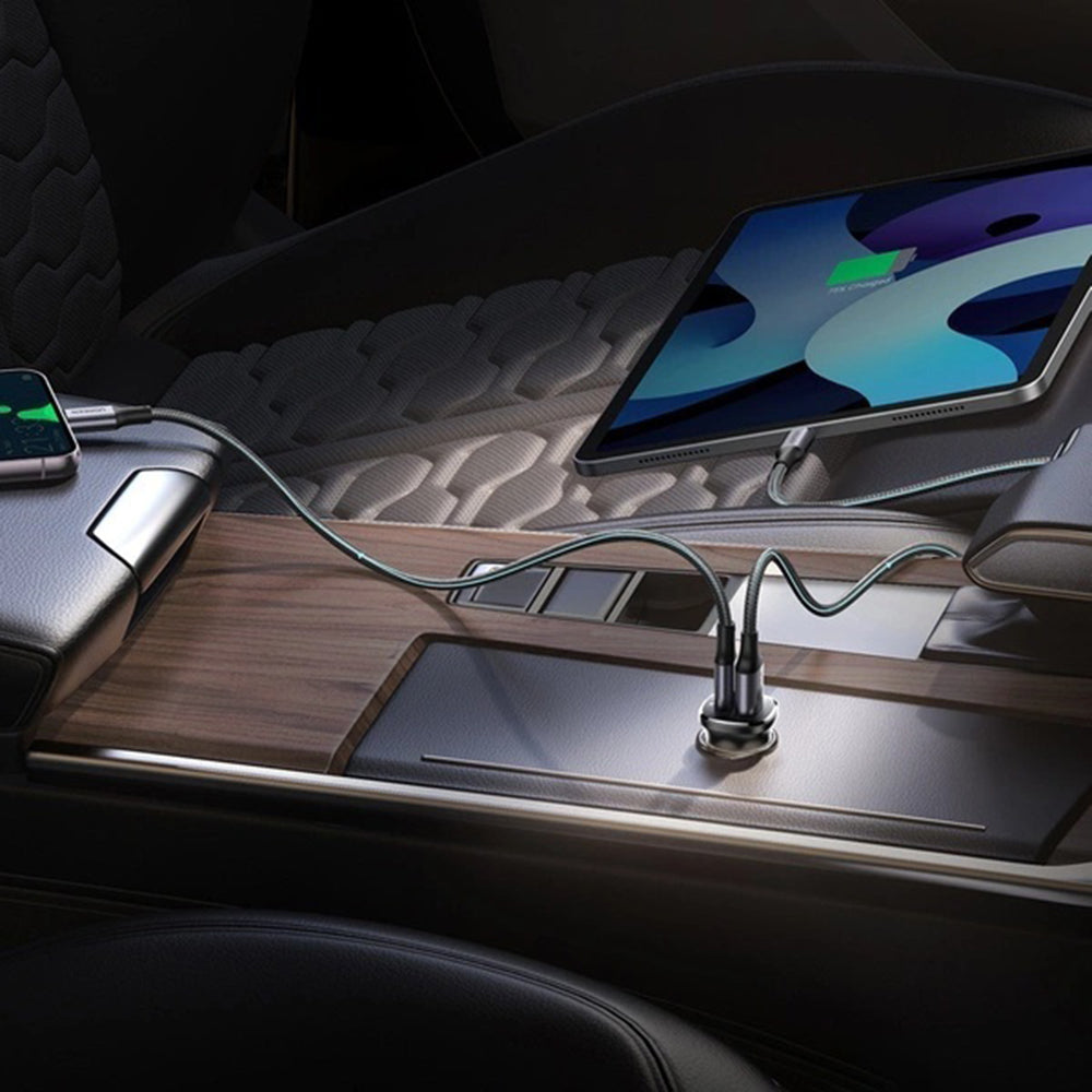 Bil laddare UGREEN EC305, 30W, 3A, 1 x USB-A - 1 x USB-C, Svart