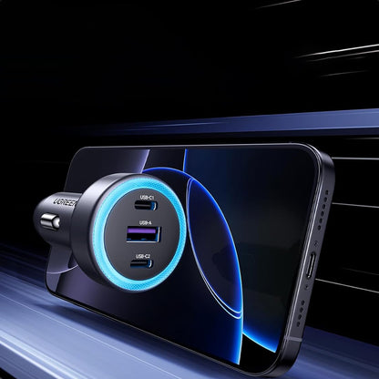 UGREEN EC307 Bil laddare, 30W, 3A, 1 x USB-A - 2 x USB-C, Grå