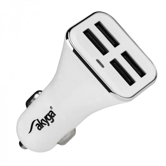 Bil-laddare Akyga AK-CH-09, 10W, 2A, 4 x USB-A, Vit