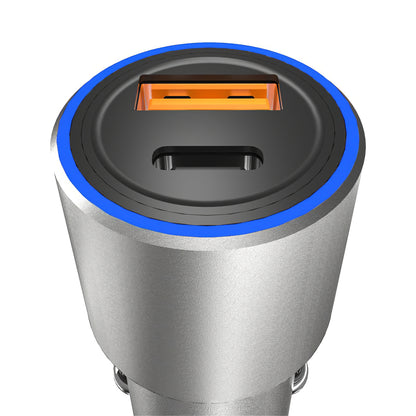 USB Billaddare Dudao R4PQ, 1 X USB - 1 X USB Typ-C, 22,5 W, Quick Charge - Power Delivery, Grå