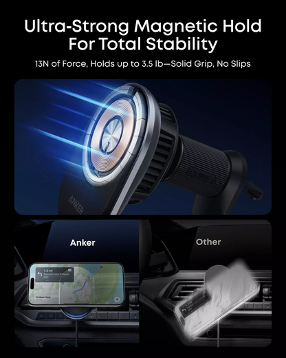 Anker Prime MagGo AirCool Trådlös Billaddare, 25W, Svart B2933H11