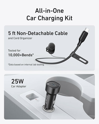 Anker MagGo trådlös billaddare, 15W, 1.67A, Svart B2932G11