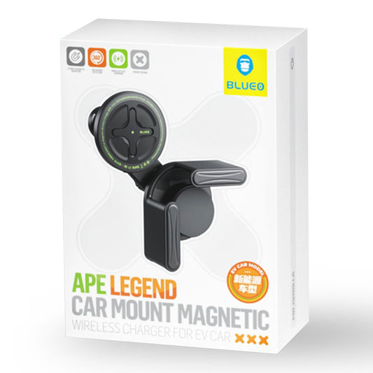Trådlös Bil Laddare Blueo Ape Legend EV Car, 15W, 1.67A, Svart