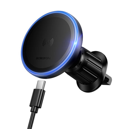 Trådlös Bil Laddare Borofone BH224 Flash, 15W, 1.67A, Svart