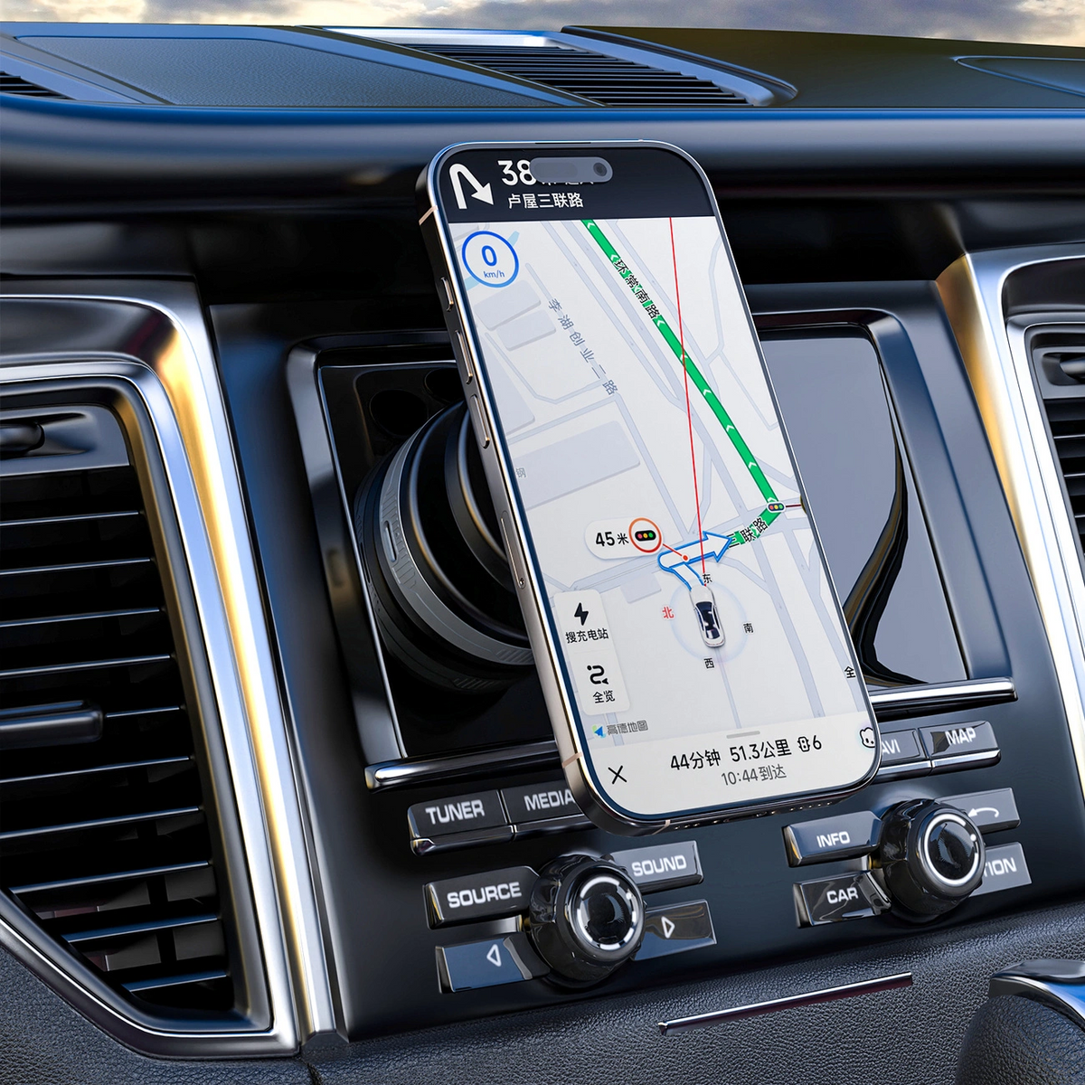 Dudao F24Max Trådlös Billaddare, 15W, 1.67A, Svart
