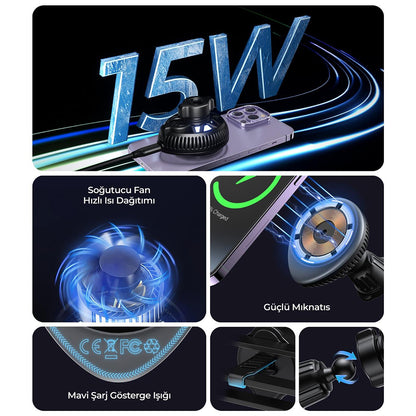 Trådlös Bil Laddare HAVIT W3036, 15W, 1.67A, Svart