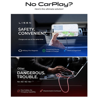 Trådlös Bil Laddare Lisen, 15W, 1.67A, Svart YL0223070007