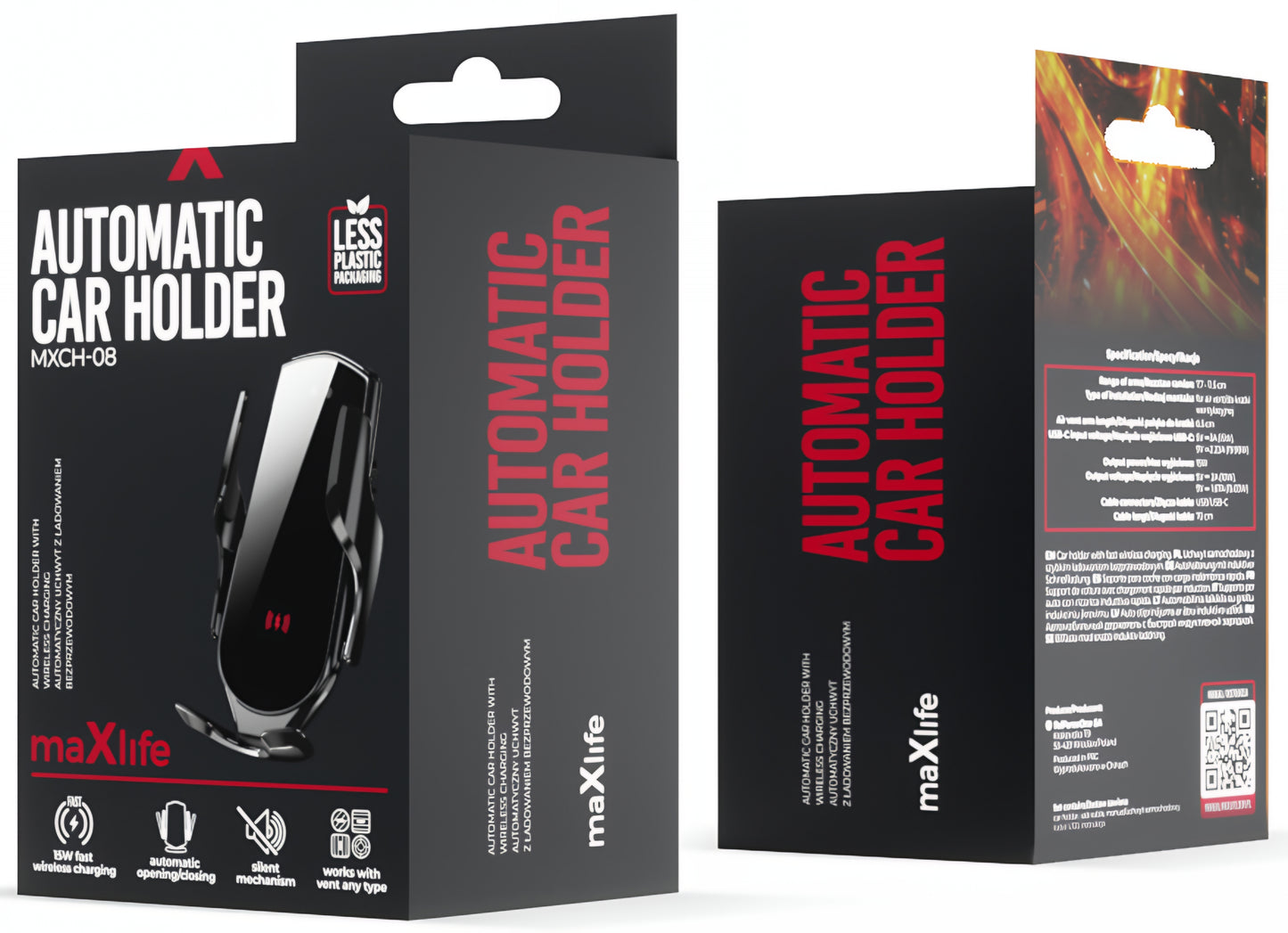 Trådlös Bil Laddare MaXlife MXCH-08, 15W, 1.67A, Svart