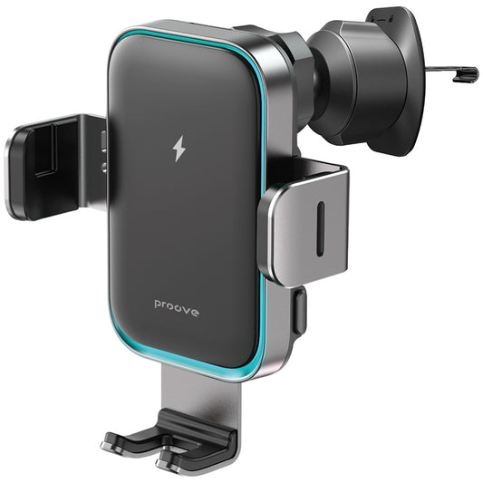 Trådlös Bilhållare Proove Triple Clamp Pro, 15W, 1.67A, Grå WHTP15010004
