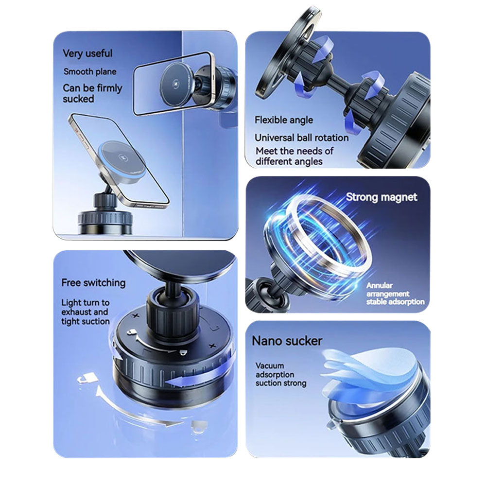 Trådlös Bil Laddare Techsuit HOLD253, 15W, 1.67A, Svart