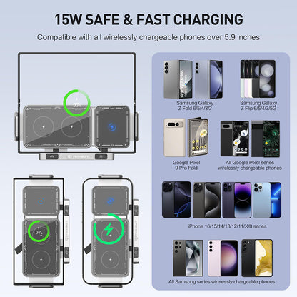 Trådlös Bil Laddare Techsuit SW1 ModoDock, 15W, 1.67A, Svart