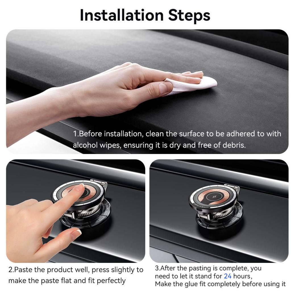 Trådlös Bil Laddare XO Design CX036, 15W, 1.67A, Svart