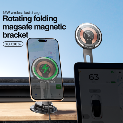 Trådlös Bil Laddare XO Design CX036, 15W, 1.67A, Svart