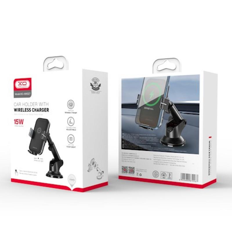 Trådlös Bil Laddare XO Design WX027, 15W, 1.67A, Svart