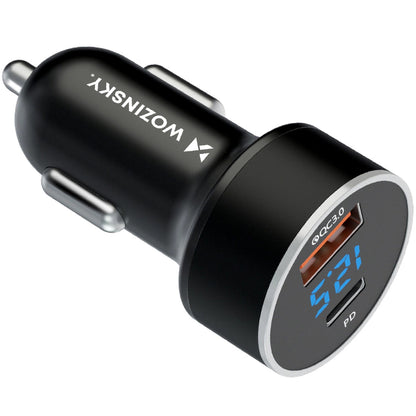 Billaddare WZK WDCCAC, 36W, 3A, 1 x USB-A - 1 x USB-C, Svart 