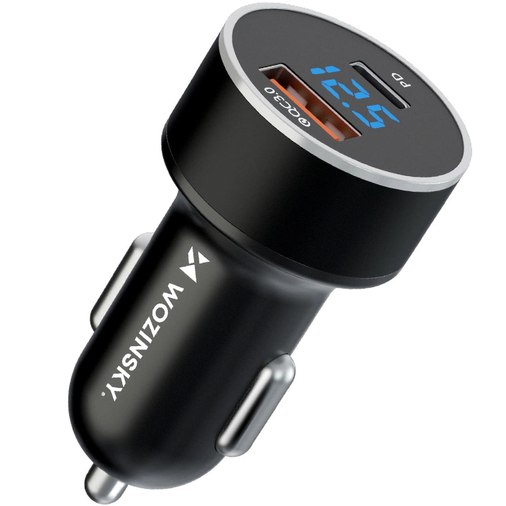 Billaddare WZK WDCCAC, 36W, 3A, 1 x USB-A - 1 x USB-C, Svart 