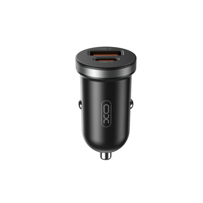 Bil laddare XO Design CC56, 30W, 3A, 1 x USB-A - 1 x USB-C, Svart