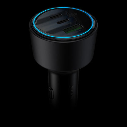 Bil laddare Yesido Y59, 200W, 5A, 1 x USB-A - 2 x USB-C, Svart