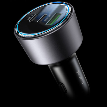 Bil laddare Yesido Y59, 200W, 5A, 1 x USB-A - 2 x USB-C, Svart