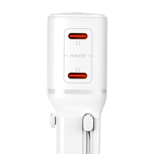 Nätadapter 3MK Globe Travel, 45W, 3A, 2 x USB-C, Vit