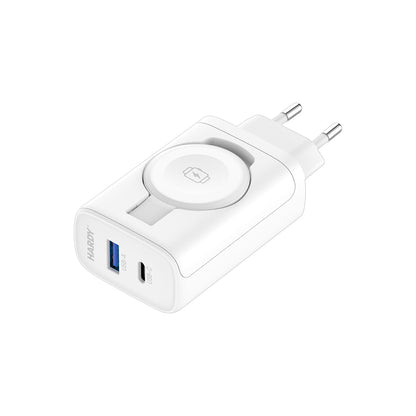 3MK Hardy 2in1 Network Charger, 33W, 3A, 1 x USB-A - 1 x USB-C, White