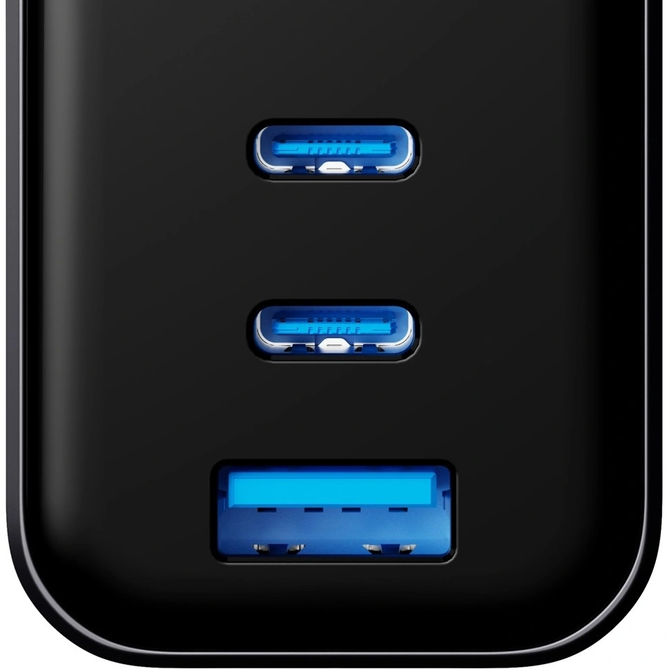Nätadapter 3MK InCharge Lumin Display, 67W, 5A, 1 x USB-A - 2 x USB-C, Svart